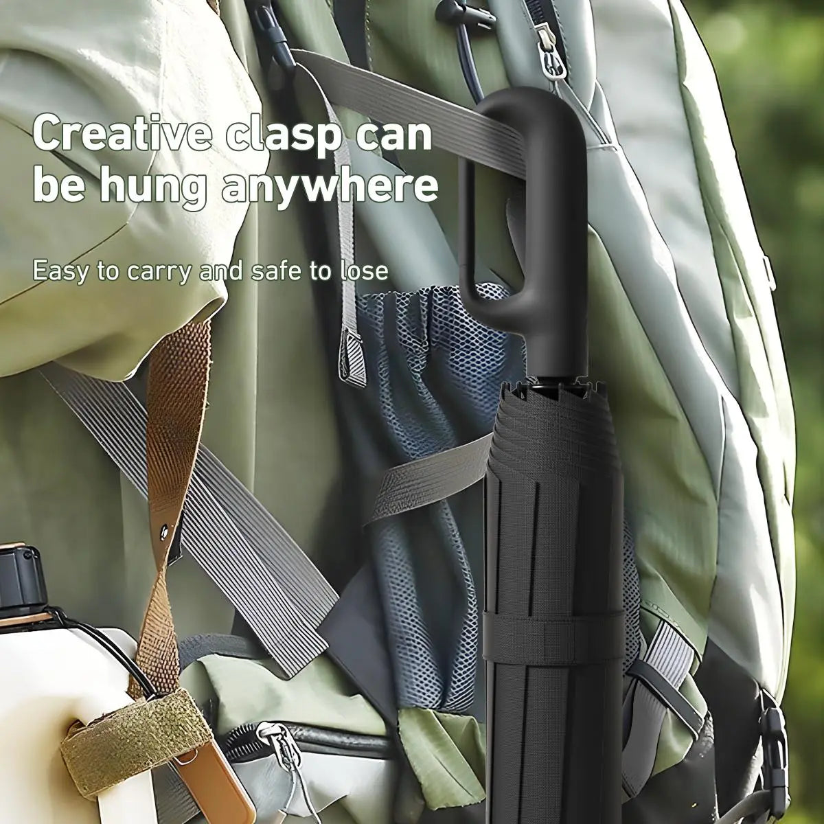 Automatic Folding Umbrella, 1 Count/60Pcs Portable Rain Umbrella with Loop Buckle, Windproof & Waterproof Umbrella for Men & Women #GLOBAL PICKS