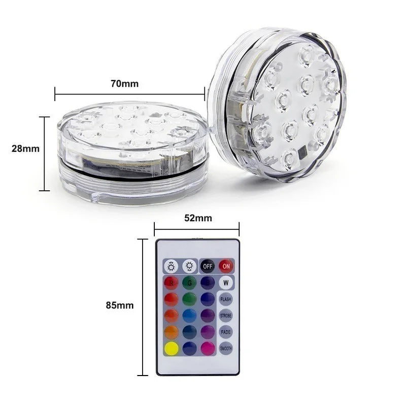 LED Swimming Pool Light for Outdoor Lighting IP68 Waterproof Underwater Hot Tub Spa Inflable Aquarium Removable Pool Accessories