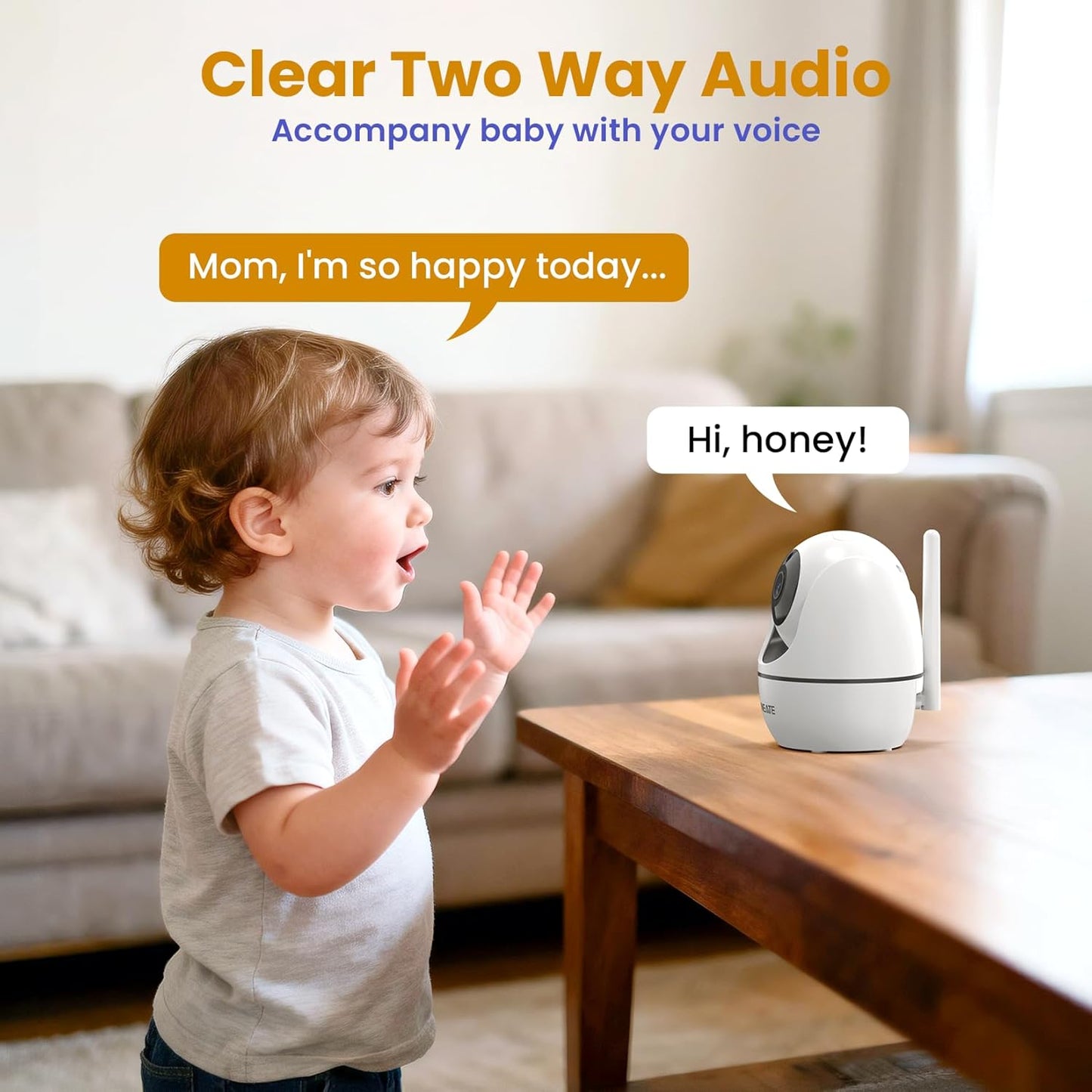 Baby Monitor with Camera and Audio – 720P Baby Camera No Wifi, 5" HD Display,Remote Pan& Tilt& Zoom, 48 Hours Battery Life, HD Night Vision, Two-Way Talk, Lullabies, Thermal Monitor, 1000Ft Range